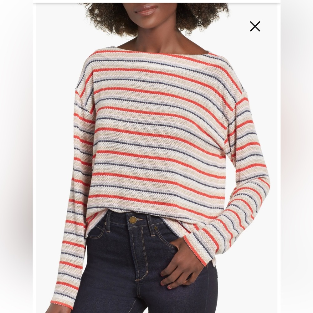 Socialite Striped Knit Blouse Sz Sm  bin 41